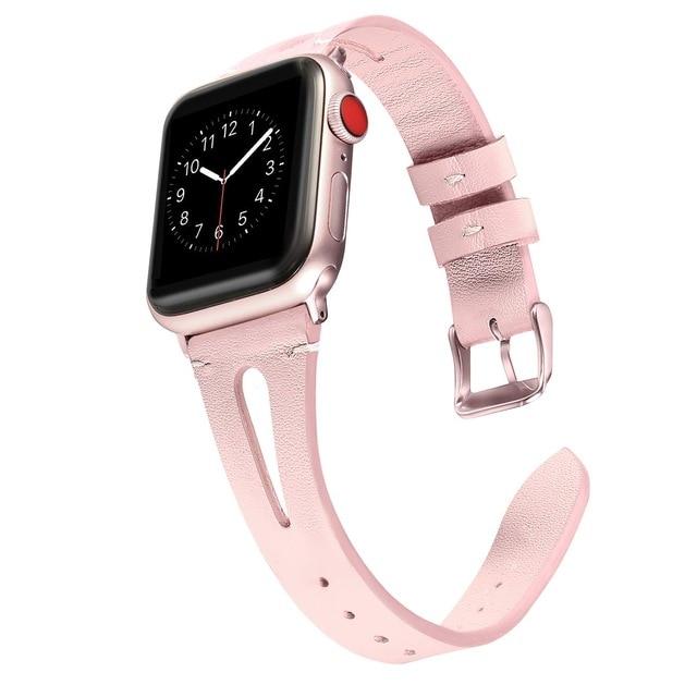 Watchbands pink / 38mm Leather Bracelet For Apple Watch Band 42/38mm 44/40mm Series 6 SE 5 4 3 For Apple Watch Strap iWatch Watchband women/Men|Watchbands|