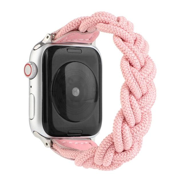 Watchbands pink / For 38mm and 40mm Woven Strap for Apple Watch Band 44mm 40mm iWatch bands 38mm 42mm Belt Nylon Sport Loop bracelet watchband for series 6 5 4 3 SE|Watchbands|