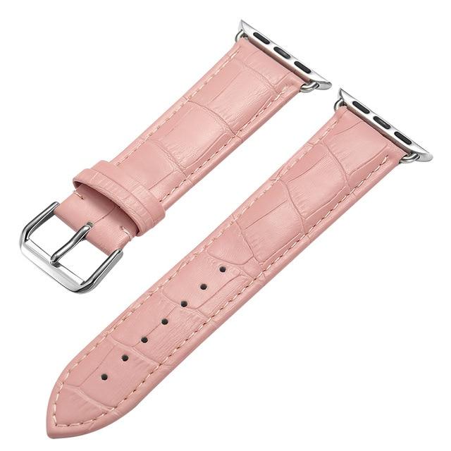 Watchbands pink / 38mm or 40mm Cow Leather bands for Apple Watch band 5 4 3 42MM 38MM 44MM 40MM Strap for iWatch series 5 4 3 2 1 Wristband loop Bracelet Belt|Watchbands|