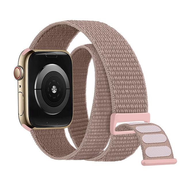 Nylon Loop For Apple Watch Band 44mm 45mm 49mm 40mm 41mm 42mm 38mm Double Tour Bracelet Iwatch Series 7 8 3 4 5 6 Se Ultra Strap - Watchbands