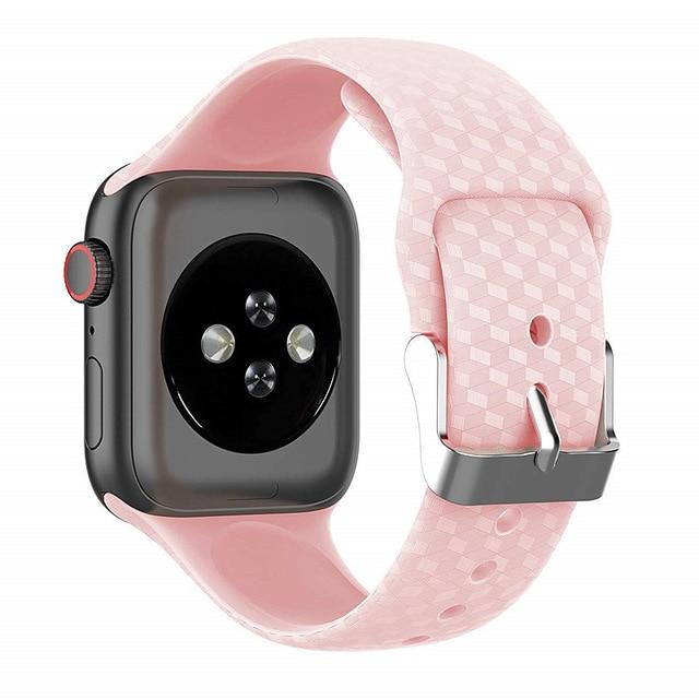 Watchbands Rose / 38mm or 40mm 3D Texture Strap for Apple watch band 44mm 40mm Sport Silicone belt watchband bracelet iWatch 38mm 42mm series 3 4 5 se 6 band|Watchbands|