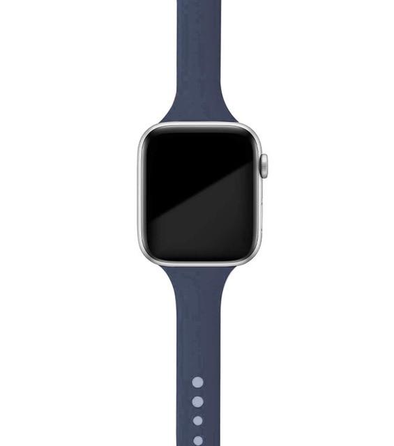 Watchbands Midnight blue / 38mm or 40mm Slim Strap for Apple Watch Band Series 6 5 4 Soft Sport Silicone Wristband iWatch 38mm 40mm 42mm 44mm Women Rubber Belt Bracelet |Watchbands