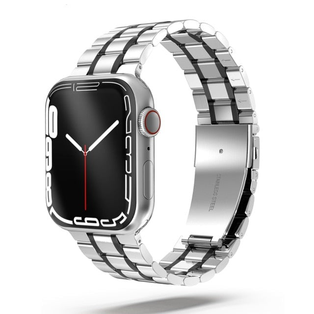Mens Luxury designer Metal steel Strap, Apple Watch Band Series 8 7 6