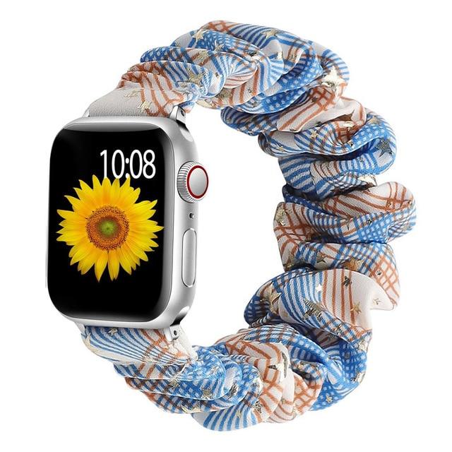Home rhombic gold / 38mm or 40mm / S   (119mm-160mm) Scrunchie Strap For Apple watch band 40mm 44mm 42mm 38mm 42 mm Elastic Nylon bracelet Solo Loop iWatch series 6 5 4 3 se band| |