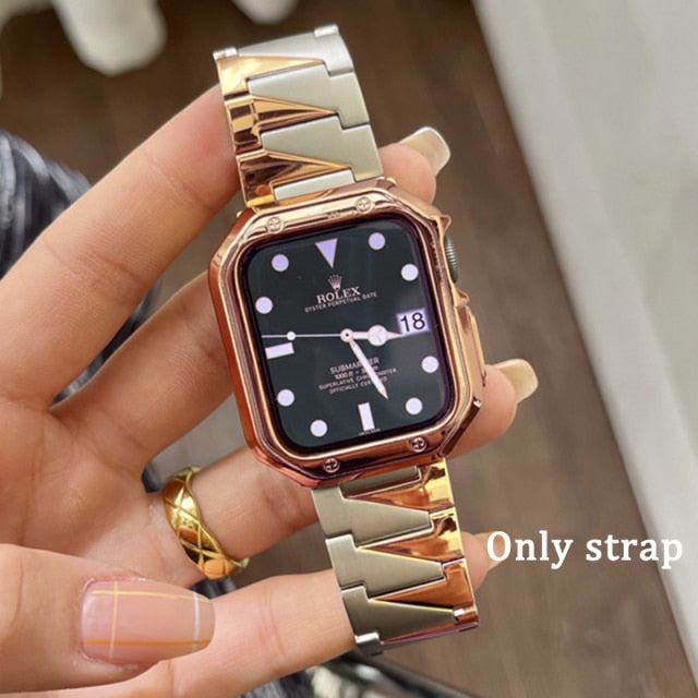 Premium Steel Strap for Apple Watch 7 45mm Band Case 41mm Accessories