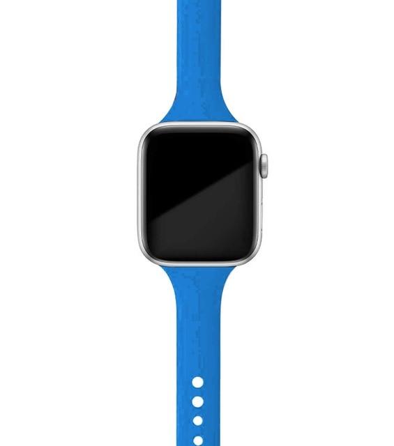 Watchbands Wave blue / 38mm or 40mm Slim Strap for Apple Watch Band Series 6 5 4 Soft Sport Silicone Wristband iWatch 38mm 40mm 42mm 44mm Women Rubber Belt Bracelet |Watchbands