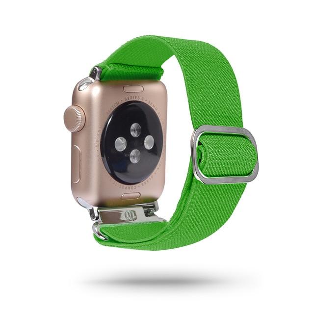 Watchbands 102  Green / 38mm 40mm Scrunchie Elastic Band Adjustment Strap for Apple Watch Strap 38 40 42 mm 44mm Nylon Loop For iwatch 5/4/3 2 Women Watch Band|Watchbands|