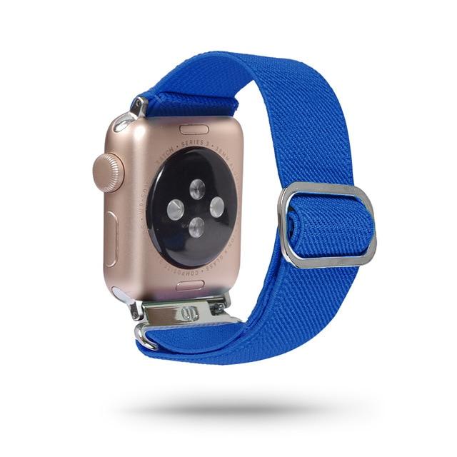 Watchbands 110 Blue / 38mm 40mm Scrunchie Elastic Band Adjustment Strap for Apple Watch Strap 38 40 42 mm 44mm Nylon Loop For iwatch 5/4/3 2 Women Watch Band|Watchbands|