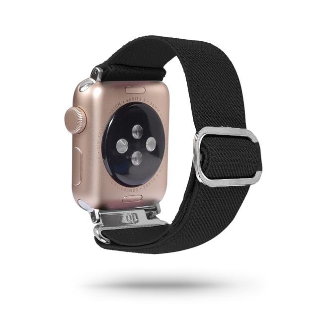 Watchbands 111 Dark grey / 38mm 40mm Scrunchie Elastic Band Adjustment Strap for Apple Watch Strap 38 40 42 mm 44mm Nylon Loop For iwatch 5/4/3 2 Women Watch Band|Watchbands|