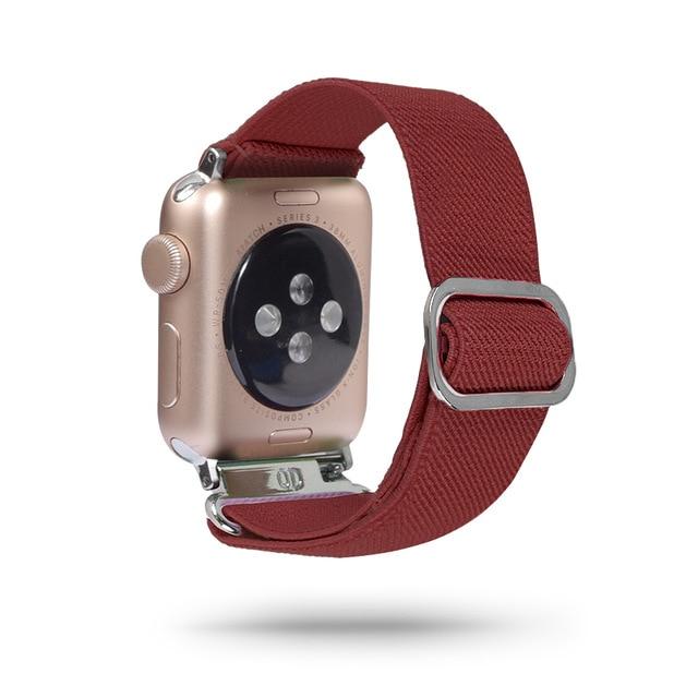 Watchbands 115 Brown / 38mm 40mm Scrunchie Elastic Band Adjustment Strap for Apple Watch Strap 38 40 42 mm 44mm Nylon Loop For iwatch 5/4/3 2 Women Watch Band|Watchbands|