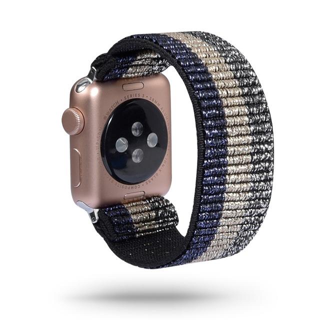 Watchbands Scrunchie strap with Silver adapter for apple watch band 38/40mm 42/44mm Women Elastic watchband wrist Bracelet for iwatch Series 5 4 3 - USA Fast Shipping