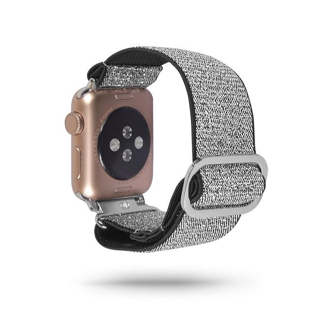 Watchbands 140 Silver / 38mm 40mm Scrunchie Elastic Band Adjustment Strap for Apple Watch Strap 38 40 42 mm 44mm Nylon Loop For iwatch 5/4/3 2 Women Watch Band|Watchbands|
