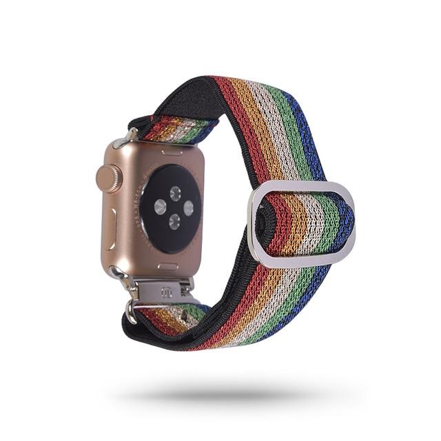 Watchbands 150 / 38mm 40mm Scrunchie Elastic Band Adjustment Strap for Apple Watch Strap 38 40 42 mm 44mm Nylon Loop For iwatch 5/4/3 2 Women Watch Band|Watchbands|