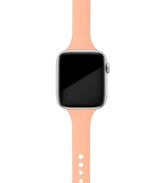 Watchbands Grapefruit / 38mm or 40mm Slim Strap for Apple Watch Band Series 6 5 4 Soft Sport Silicone Wristband iWatch 38mm 40mm 42mm 44mm Women Rubber Belt Bracelet |Watchbands