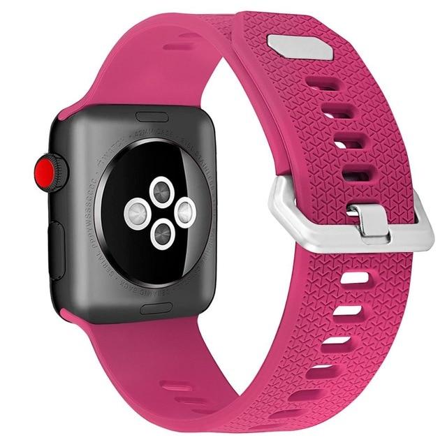 Watchbands Barbie Pink / 38mm or 40mm rubber Band strap for Apple Watch bands 4 5 40mm 44mm Soft Silicone Sport Breathable Strap for iWatch Series 5 4 3 2 1 38MM 42MM|Watchbands|