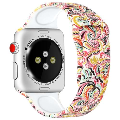 Watchbands 3 / 38mm and 40mm Christmas Silicone Strap For Apple Watch band 44mm 40mm 42mm 38mm correa Printing women bracelet apple Watch iwatch 6 5 3 4 se|Watchbands|