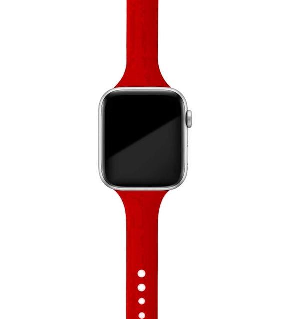 Watchbands China red / 38mm or 40mm Slim strap for Apple watch band 38mm 44mm soft Sport Silicone wrsit women belt bracelet iWatch series 6 3 4 5 SE 40mm 42mm|Watchbands