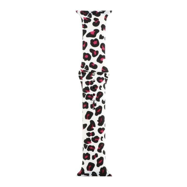 Watchbands 4 Black Red Spots / 38mm 40mm For apple Watch 5 4 Band Strap 38 42mm 40mm 44mm Soft Silicone Leopard Floral Pattern Printed Strap For iWatch Series 3 2 1|Watchbands|