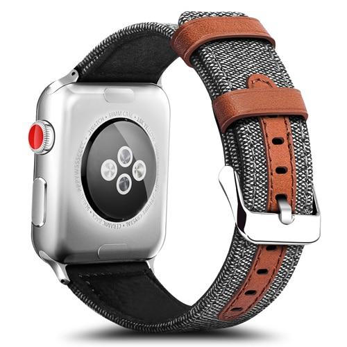 Watchbands 4 / 38mm watch accessories for apple watch 3 2 band 42mm 38mm apple watch 4 5 band 44mm 40mm iwatch Fabric & Genuine Leather bracelet|Watchbands|