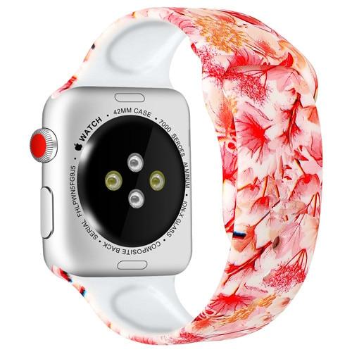 Watchbands 4 / 38mm and 40mm Christmas Silicone Strap For Apple Watch band 44mm 40mm 42mm 38mm correa Printing women bracelet apple Watch iwatch 6 5 3 4 se|Watchbands|