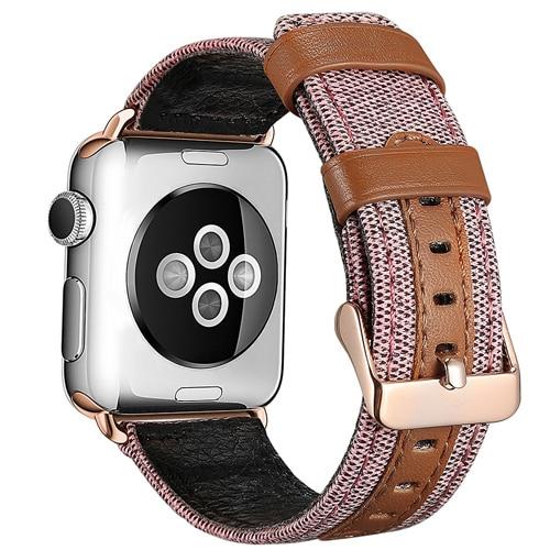 Watchbands 5 / 38mm watch accessories for apple watch 3 2 band 42mm 38mm apple watch 4 5 band 44mm 40mm iwatch Fabric & Genuine Leather bracelet|Watchbands|