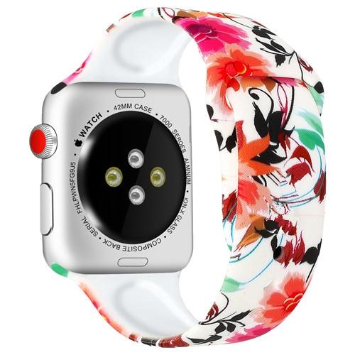 Watchbands 5 / 38mm and 40mm Christmas Silicone Strap For Apple Watch band 44mm 40mm 42mm 38mm correa Printing women bracelet apple Watch iwatch 6 5 3 4 se|Watchbands|