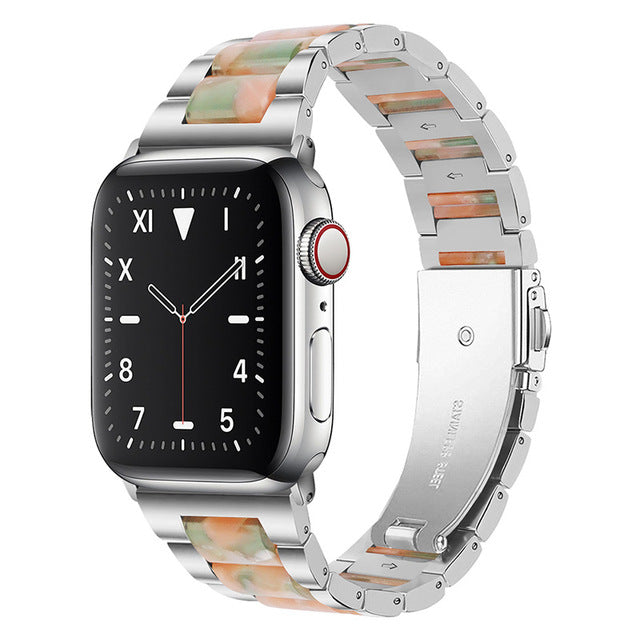 Resin Strap for Apple Watch Band Premium Steel 8 7 6 5 38/41mm 42/49mm