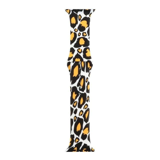 Watchbands 5Black Yellow Spots / 38mm 40mm For apple Watch 5 4 Band Strap 38 42mm 40mm 44mm Soft Silicone Leopard Floral Pattern Printed Strap For iWatch Series 3 2 1|Watchbands|