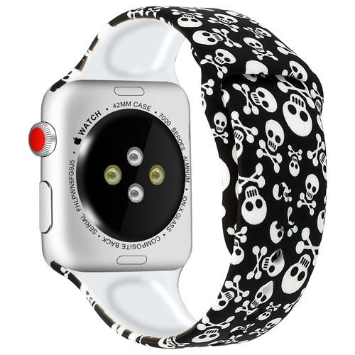 Watchbands 6 / 38mm and 40mm Christmas Silicone Strap For Apple Watch band 44mm 40mm 42mm 38mm correa Printing women bracelet apple Watch iwatch 6 5 3 4 se|Watchbands|