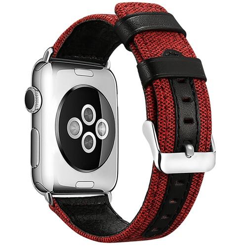 Watchbands 6 / 38mm watch accessories for apple watch 3 2 band 42mm 38mm apple watch 4 5 band 44mm 40mm iwatch Fabric & Genuine Leather bracelet|Watchbands|