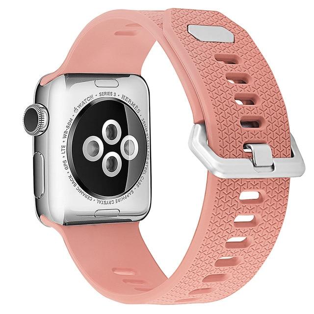 Watchbands Vintage Rose / 38mm or 40mm rubber Band strap for Apple Watch bands 4 5 40mm 44mm Soft Silicone Sport Breathable Strap for iWatch Series 5 4 3 2 1 38MM 42MM|Watchbands|