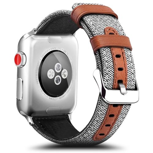 Watchbands 7 / 38mm watch accessories for apple watch 3 2 band 42mm 38mm apple watch 4 5 band 44mm 40mm iwatch Fabric & Genuine Leather bracelet|Watchbands|