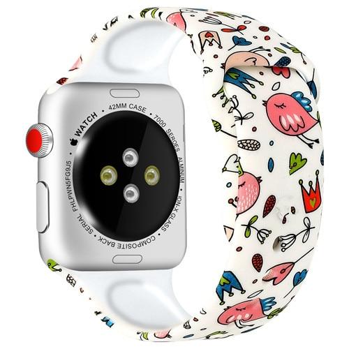 Watchbands 7 / 38mm and 40mm Christmas Silicone Strap For Apple Watch band 44mm 40mm 42mm 38mm correa Printing women bracelet apple Watch iwatch 6 5 3 4 se|Watchbands|