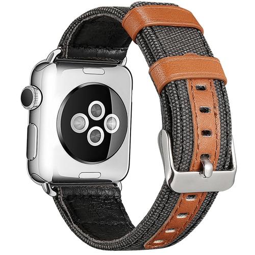 Watchbands 8 / 38mm watch accessories for apple watch 3 2 band 42mm 38mm apple watch 4 5 band 44mm 40mm iwatch Fabric & Genuine Leather bracelet|Watchbands|