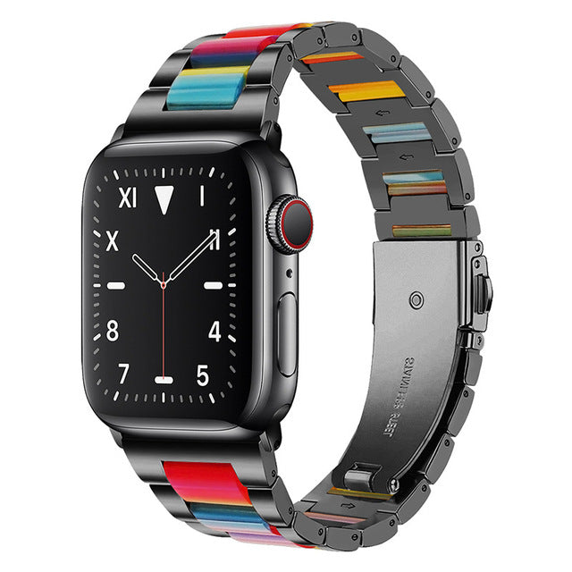 Resin Strap for Apple Watch Band Premium Steel 8 7 6 5 38/41mm 42/49mm
