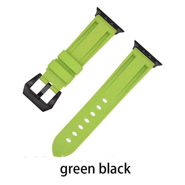 Watchbands green black / 38MM or 40MM Camouflage Silicone Strap for Apple Watch 5 4 Band 44 Mm 40mm Sport Watchband Bracelet For IWatch Band 38mm 42mm Series 5 4 3 2|Watchbands|