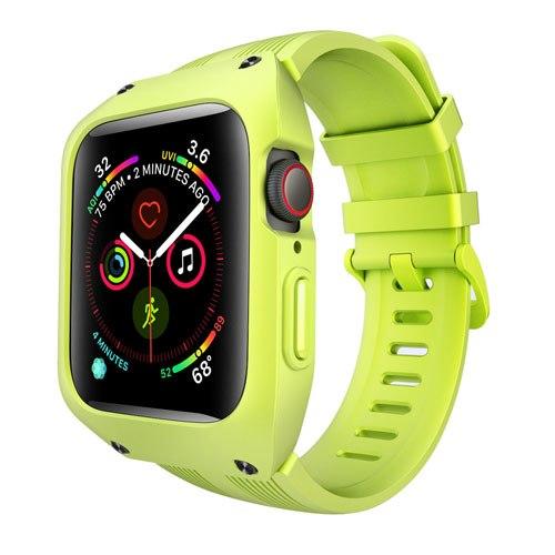 Watchbands green green / 44mm series 5 4 Case + strap Waterproof Apple Watch protective band, fits iWatch nike water sports Silicone bracelet Watchbands Series 5 4 3 38/40 42/44 mm|