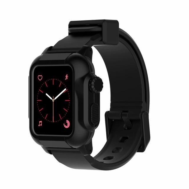 Watchbands Black / 44mm Waterproof strap for apple Watch 5 band 44mm 40m iWatch band 42mm Full Protector case+Luminous bracelet for apple watch 3 4 38mm|Watchbands|