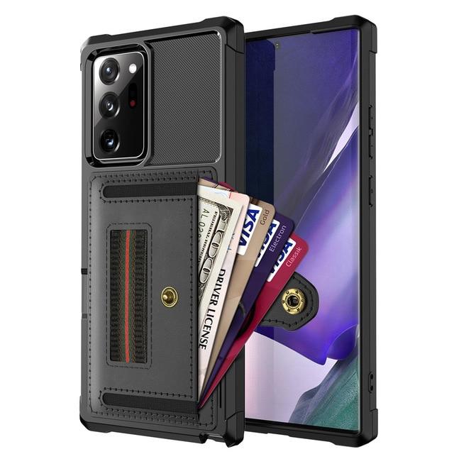 Vofolen Funda para Galaxy Note 20 Ultra 5G Wallet 4-Card Flip  Cover Titular de la tarjeta de crédito Ranura Bolsillo trasero Doble capa  protectora híbrida carcasa rígida Armor Case para Samsung