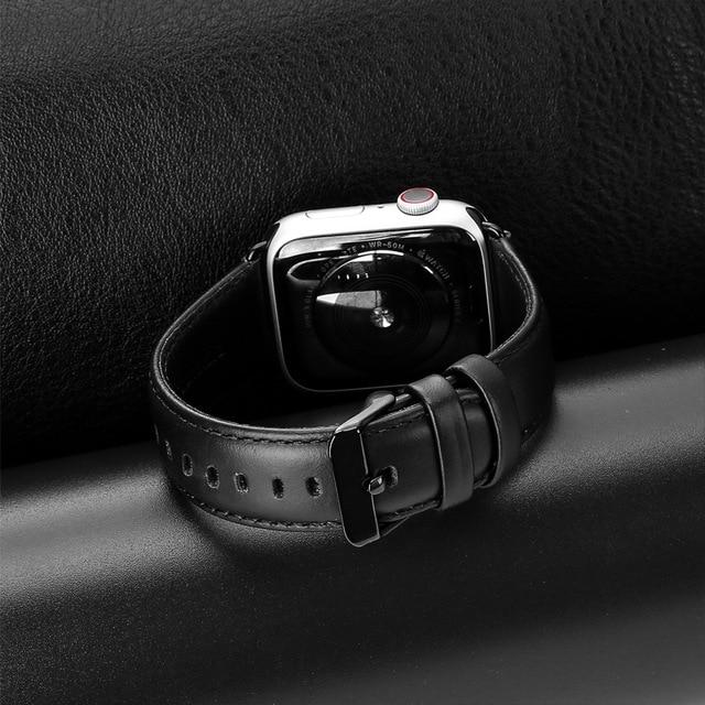 Watchbands Black / 44mm Strap for Apple watch band 42mm 38mm correa iwatch series 5 4 3 2 High quality leather strap 44mm 40mm Apple watch 4 Accessories|Watchbands|