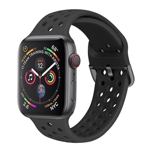 Watchbands Black / For 38mm or 40mm Sport Silicone Band for Apple Watch Strap correa apple watch 42mm 38 mm iwatch band 44mm 40mm fashion bracelet watchband 5 4 3 2|Watchbands|