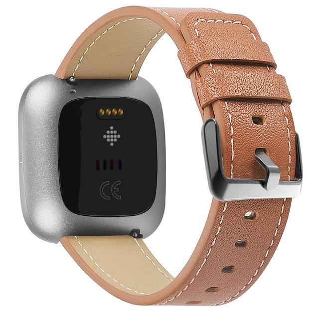 Smart Accessories Brown Wristband Replacement Luxury Leather Watch Strap Sports Wrist Strap For Fitbit Versa 2 Smart Watch Strap Smart Watch Accessories|Smart Accessories|