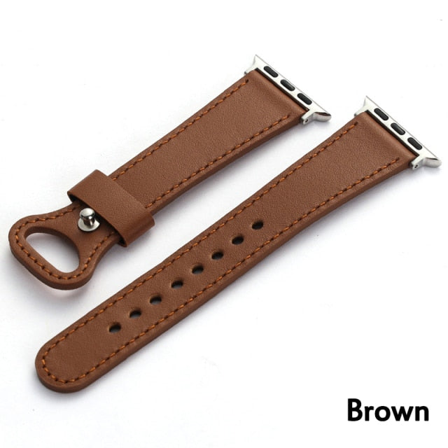 Leather Strap For Apple Watch Band Series 7 6 5 4 Correa Bracelet Accessories iWatch 38mm 40mm 41mm 42mm 44mm 45mm Wristband |Watchband|