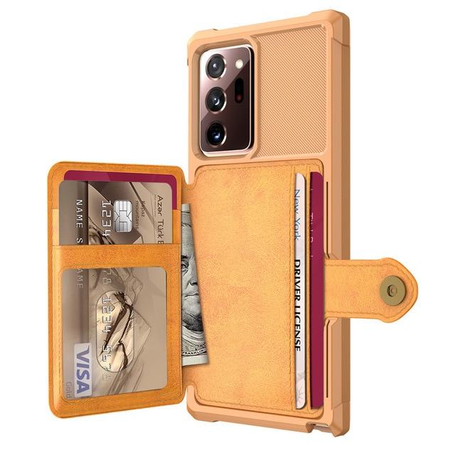 Phone Case & Covers Brown / for Note 20 for Samsung Galaxy Note 20 Ultra/Note 20 5G Credit Card Case PU Leather Flip Wallet Cover with Photo Holder Hard Back Cover|Phone Case & Covers|