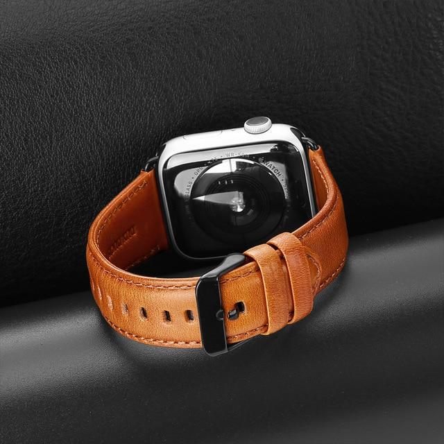 Watchbands Brown / 44mm Strap for Apple watch band 42mm 38mm correa iwatch series 5 4 3 2 High quality leather strap 44mm 40mm Apple watch 4 Accessories|Watchbands|