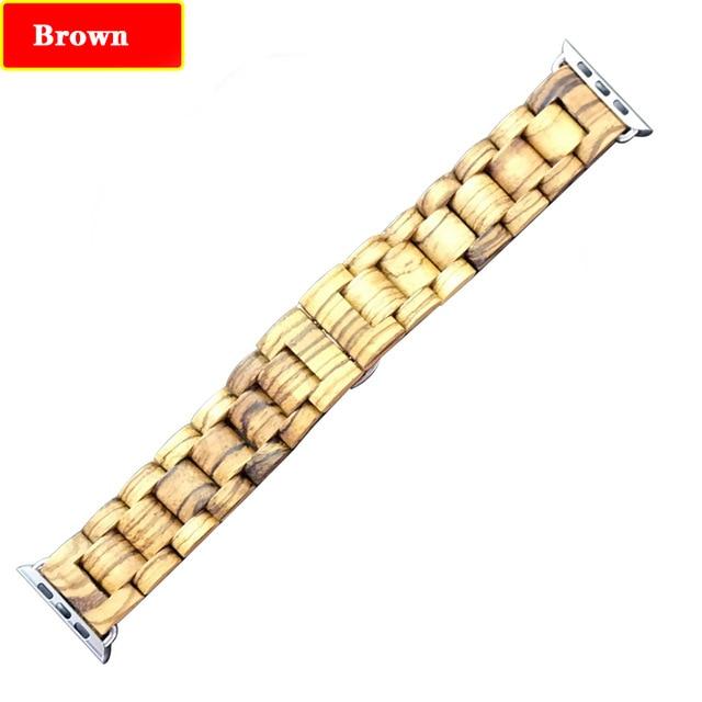 Watchbands Brown / 38mm or 40mm Apple Watch Band Series 6 5 4 Band Stylish Wooden Strap Wood Watchband