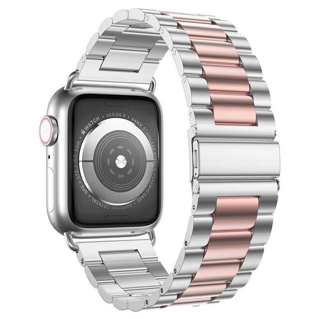 Watchbands silver rose / 38mm series 321 Case+Strap For Apple Watch 5 3 band 44 mm 40mm 42mm/38mm Stainless Steel metal Bracelet belt accessories iWatch Band 5 4 3 2 1|Watchbands|