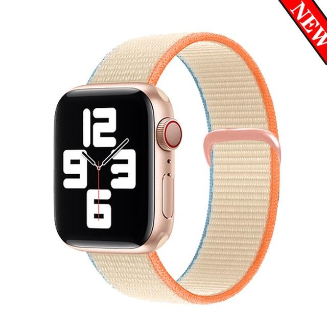 Watchbands Cream / for 38mm 40mm Sport loop strap for Apple Watch band 40mm 44mm iwatch sereis 6 5 nylon smartwatch bracelet iWatch apple watch 3 band 42mm 38mm|Watchbands|