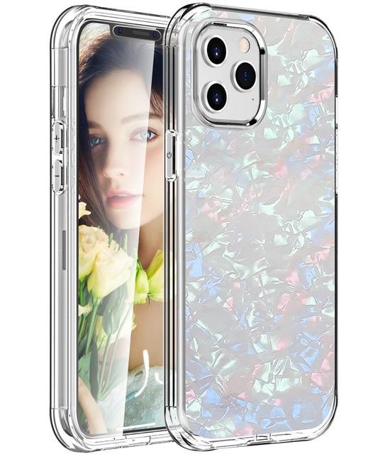 Fitted Cases for iPhone 12 Mini / C-2 Hybrid Hard + TPU Dual Layer Case for iPhone 12 Pro Max Shockproof 2 in 1 Case for iPhone 12 Shield Transparent Screen Protector|Fitted Cases|