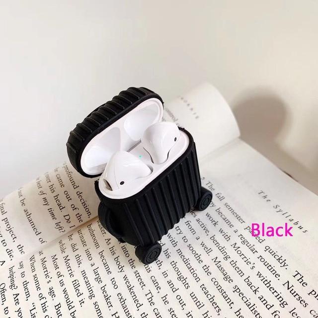 Earphone Accessories Black Apple Airpods Cover Soft Silicone strunk lovely Shockproof Case for AirPods Thickening Earphone anti-drop Protector Case - US Fast Shipping